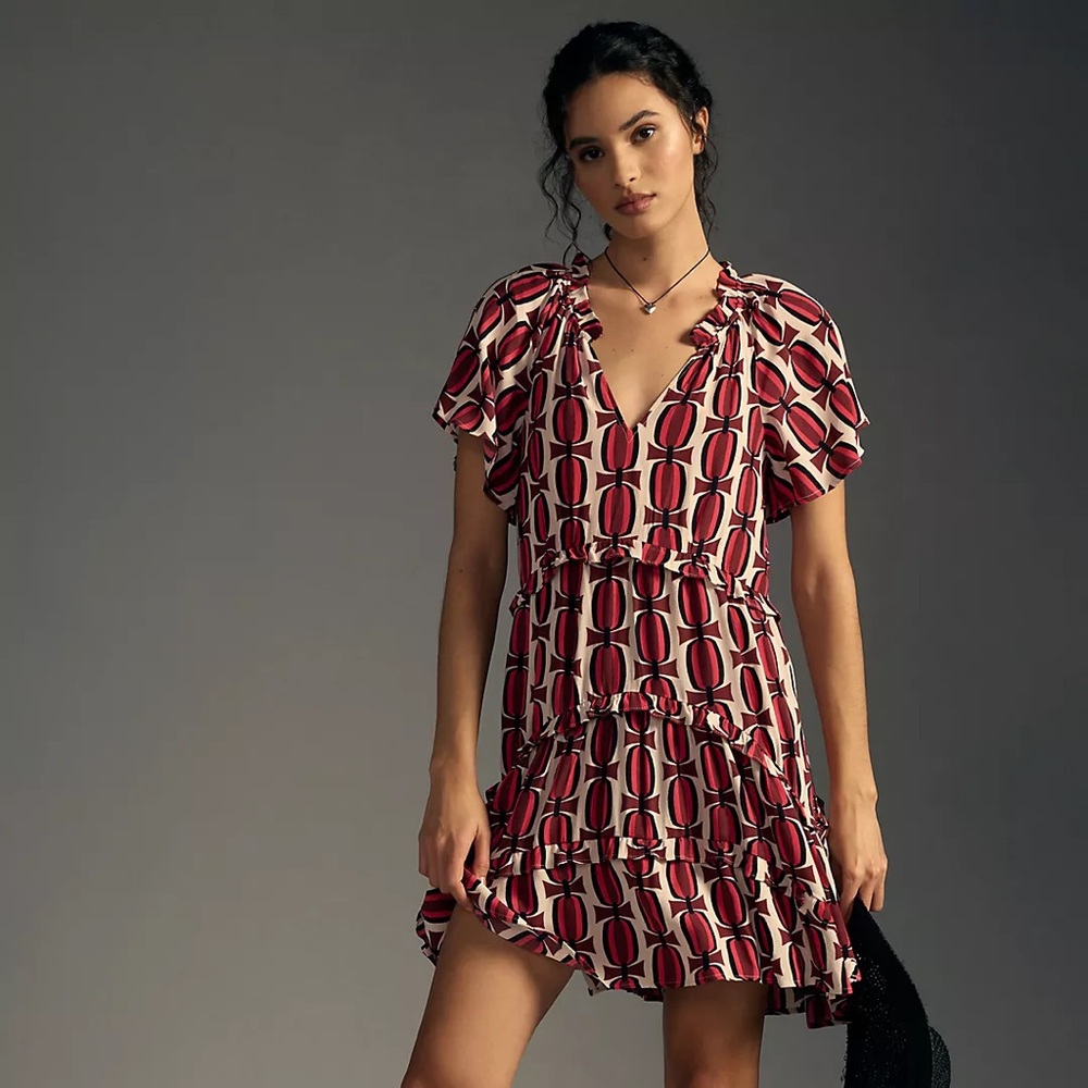 NWT! By Anthropologie Robin Tiered Mini Dress